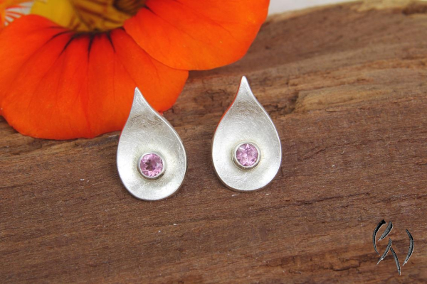Ohrstecker Neerja, Silber 925/- mit rosa Turmalin