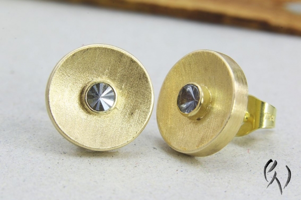 Preview: Ohrstecker Chumani, Gold 750/- mit grauen Turmalinen