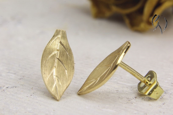 Preview: Ohrstecker Momiji Gold 750/-, 13 mm