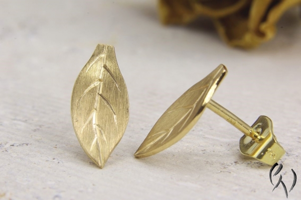 Preview: Ohrstecker Momiji Gold 750/-, 13 mm