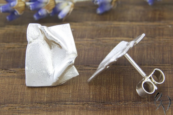 Preview: Ohrstecker Värmdö, Silber 925/-, kleines Rechteck