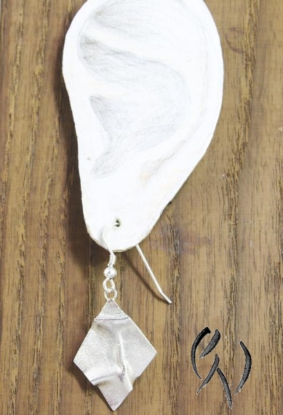 Ohrhänger Silber 925/-, Raute