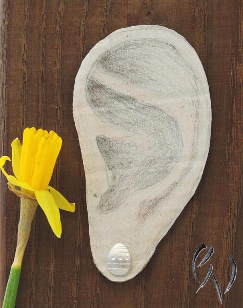 Ohrstecker kleines Osterei, Silber 925/-