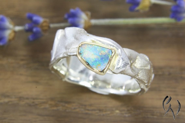 Preview: Ring Ingarö, Silber 925/- mit Opal