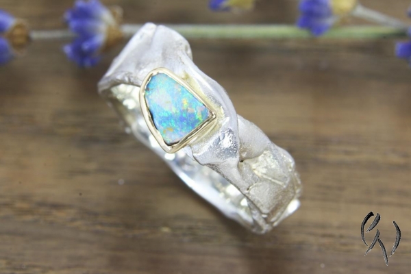 Preview: Ring Ingarö, Silber 925/- mit Opal