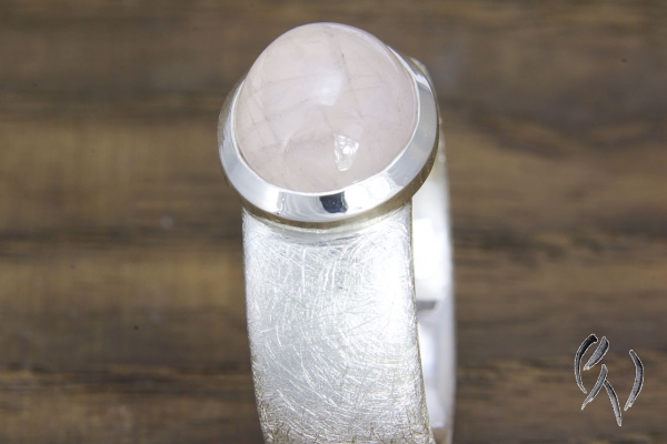 Ring Cariba, Silber 925/- mit großem Rosenquarz