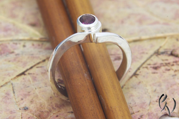 Ring Laini, Silber 925/- mit pinkfarbenem Turmalin
