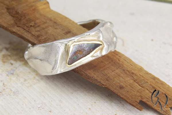 Preview: Ring Ingarö11, mit Opal, Silber 925/-