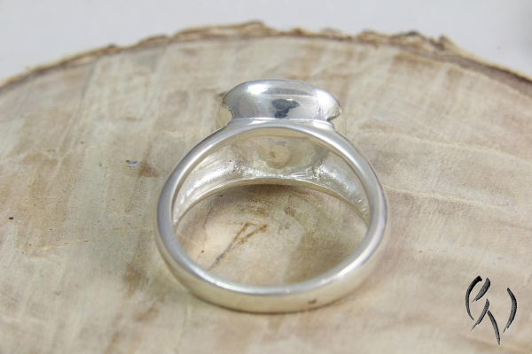 Preview: Ring aus Silber mit Feingold und Brillant