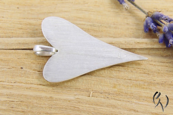 Anhänger Silber 925/-, doppeltes Herz