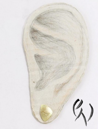 Ohrstecker Zenai, Gold 585/-, papierstrukturiert