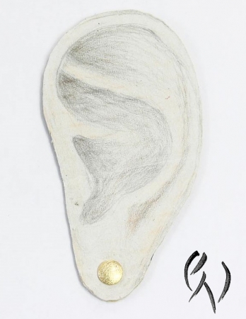 Ohrstecker Mini-Sonne, Gold 750/- mattgekratzt