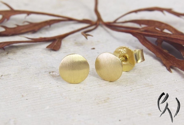 Ohrstecker Gold 750/-, kleine Sonne