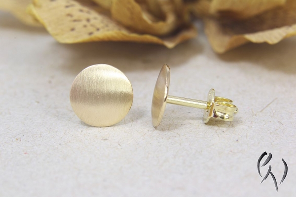 Ohrstecker Andreis, Roségold 585/-, strichmatt