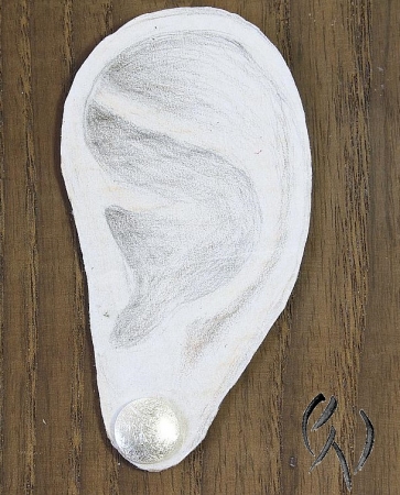 Ohrstecker Silber 925/-, Vollmond 9,5 mm, mattgekratzt