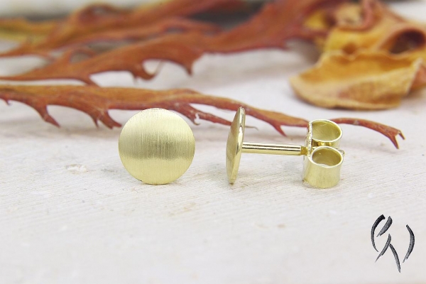 Ohrstecker Sanuye, Gold 585/-, strichmatt