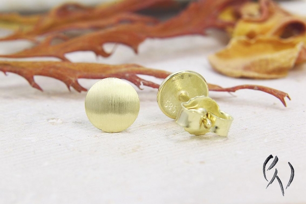 Ohrstecker Sanuye, Gold 585/-, strichmatt
