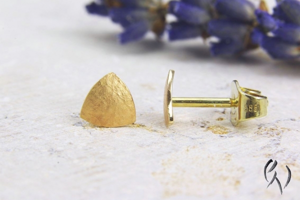 Minidreieck leinenstrukturiert, Roségold 585/-