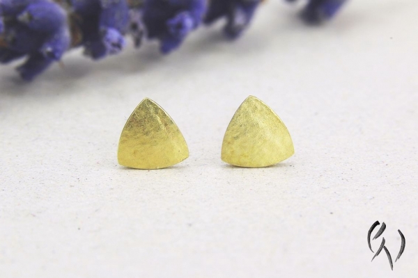 Minidreieck leinenstrukturiert, Gold 585/-