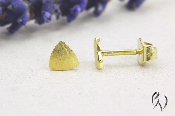 Minidreieck leinenstrukturiert, Gold 585/-