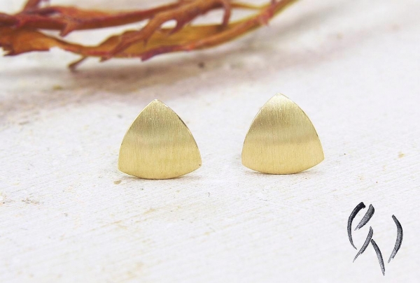 Minidreieck strichmatt, Roségold 585/-