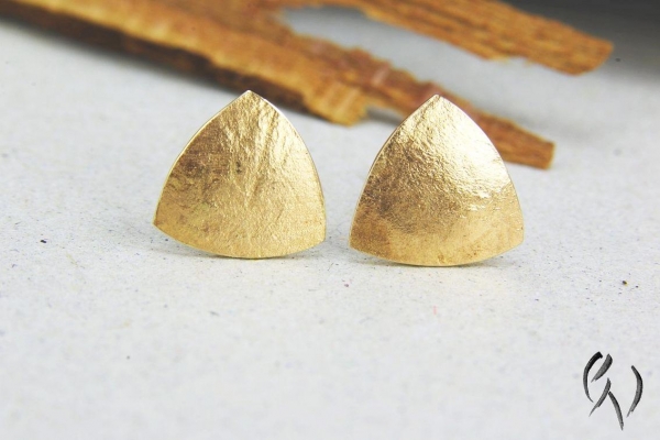 Ohrstecker Eldreiede Roségold 585/-, papierstrukturiert