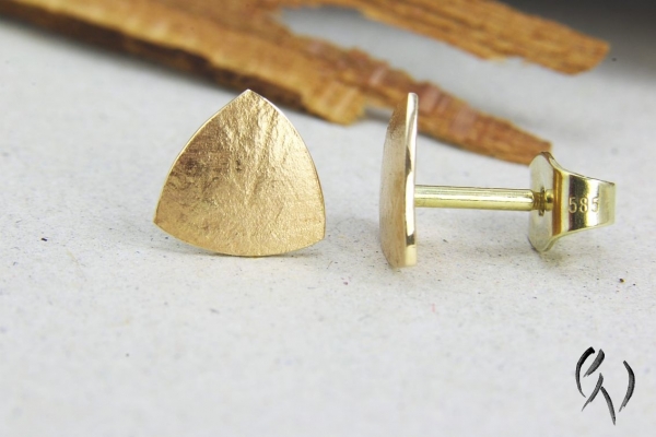 Ohrstecker Eldreiede Roségold 585/-, papierstrukturiert