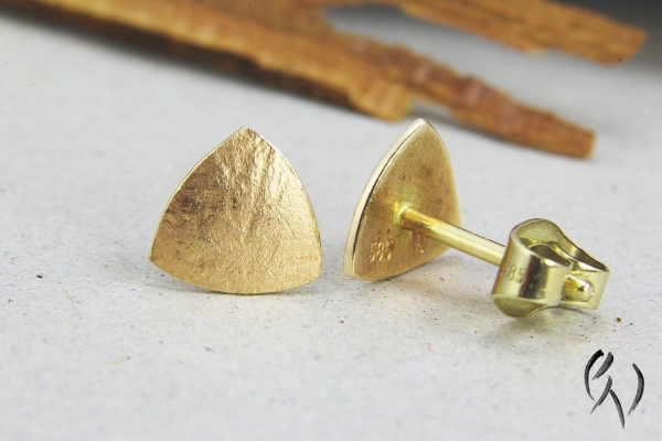 Ohrstecker Eldreiede Roségold 585/-, papierstrukturiert