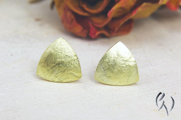 Ohrstecker Eldreiede, Gold 585/-, papierstrukturiert
