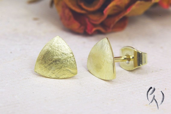 Ohrstecker Eldreiede, Gold 585/-, papierstrukturiert