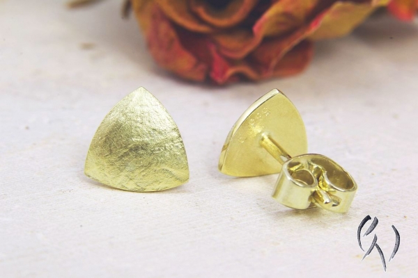 Ohrstecker Eldreiede, Gold 585/-, papierstrukturiert