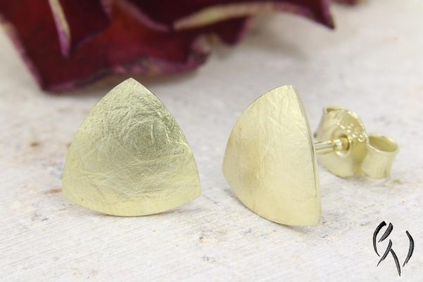 Ohrstecker Kiano, Gold 585/-, papierstrukturiert