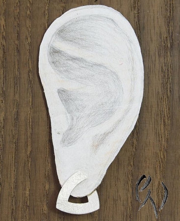 Ohrstecker Silber 925/-, Triangel, 15 mm, mattgekratzt