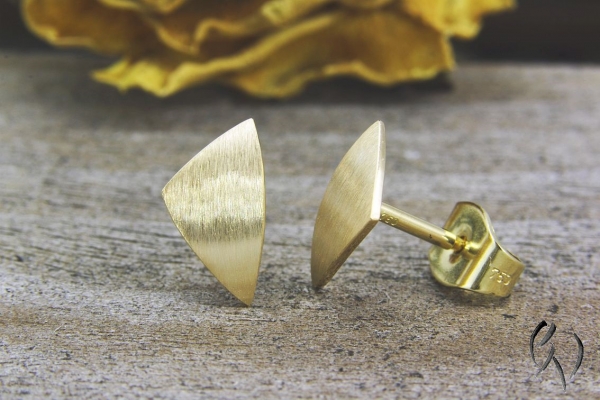 Ohrstecker Selas Gold 750/-, strichmatt
