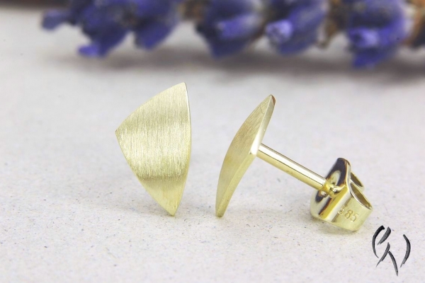 Ohrstecker Selas, Gold 585/-, strichmatt