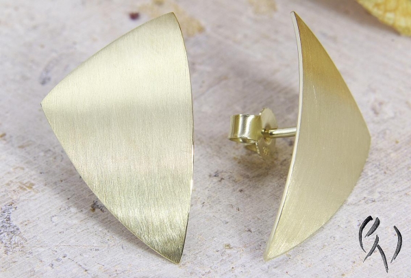 Ohrstecker Selan, Gold 585/-, strichmatt