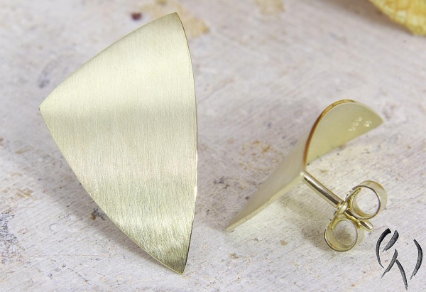 Ohrstecker Selan, Gold 585/-, strichmatt