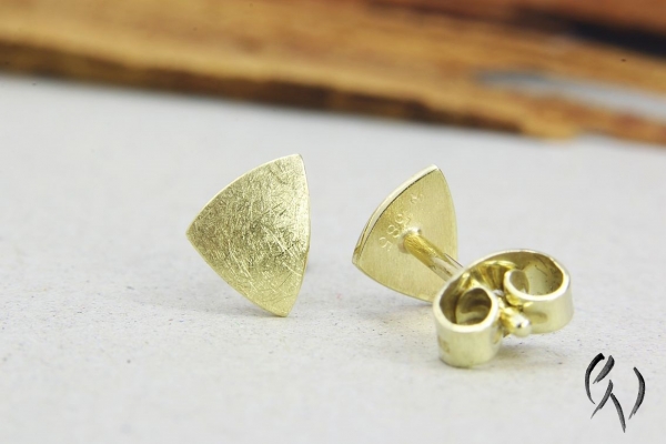 Ohrstecker Zena, Gold 585/-, mattgekratzt