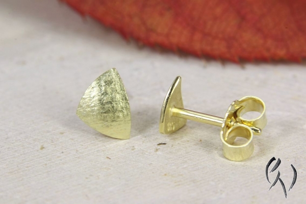 Ohrstecker Zena, Gold 585/-, leinenstrukturiert