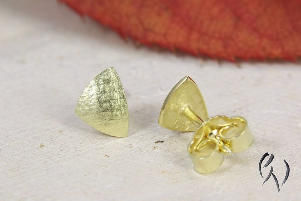 Ohrstecker Zena, Gold 585/-, leinenstrukturiert