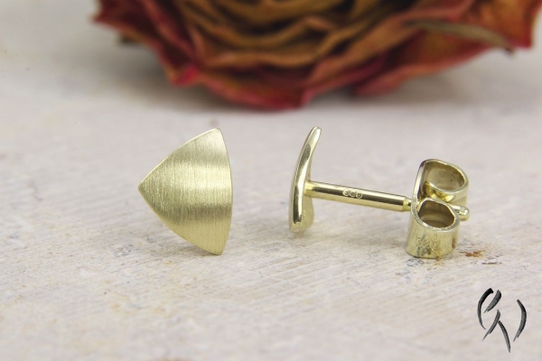 Ohrstecker Zena, Gold 585/-, strichmatt