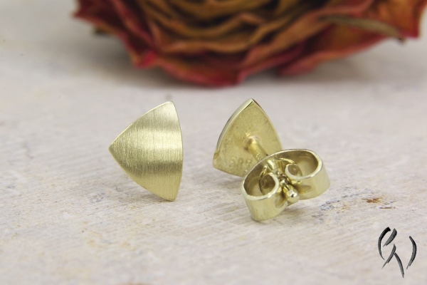 Ohrstecker Zena, Gold 585/-, strichmatt
