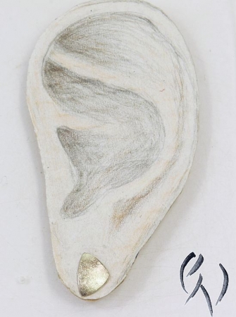 Ohrstecker Zenai, Weißgold 585/-, strichmatt