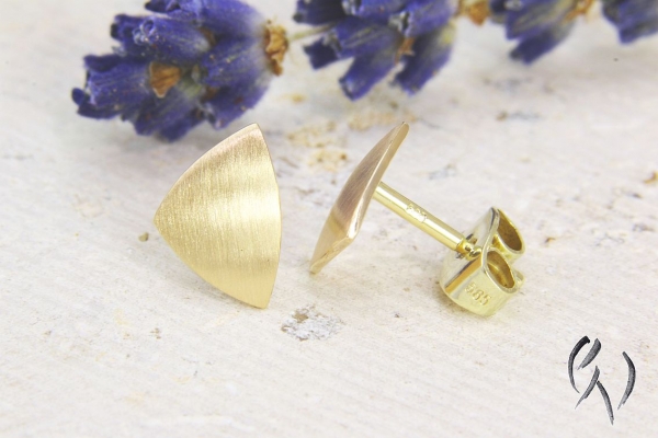 Ohrstecker Zenai, Roségold 585/-, strichmatt