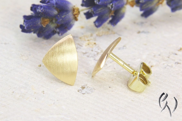 Ohrstecker Zenai, Roségold 585/-, strichmatt