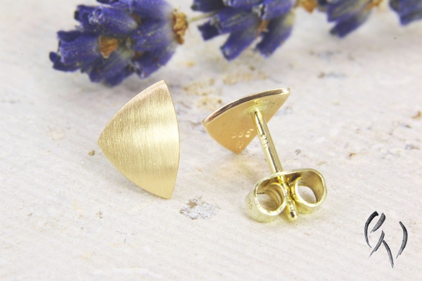 Ohrstecker Zenai, Roségold 585/-, strichmatt