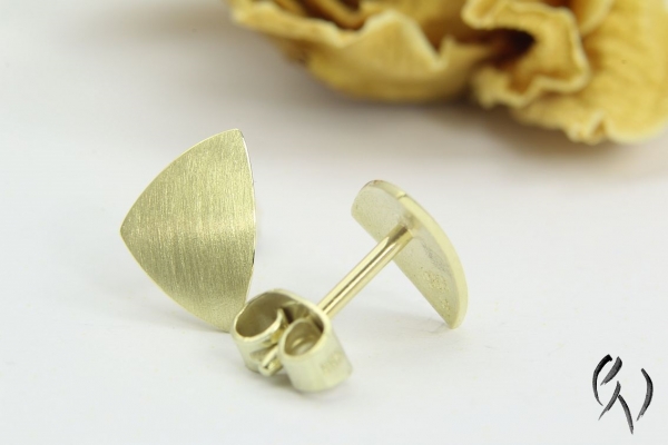 Ohrstecker Zenai, Gold 585/-, strichmatt