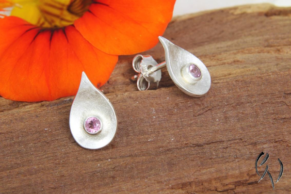 Ohrstecker Neerja, Silber 925/- mit rosa Turmalin