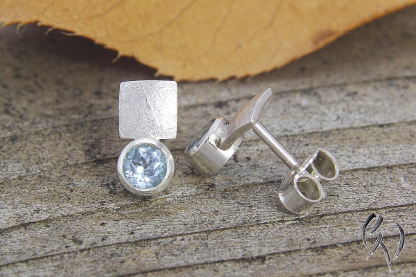 Ohrstecker Dahab, Silber 925/- mit Blautopas