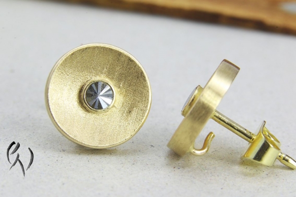 Ohrstecker Chumani, Gold 750/- mit grauen Turmalinen